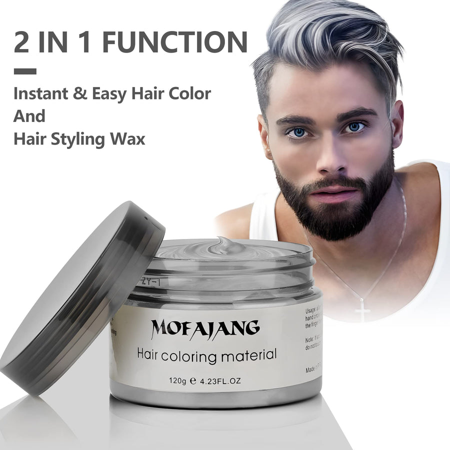 Black Hair Color Wax, Instant Hairstyle Cream 4.23 oz, Temporary Natural  Hair Wax for Party, Cosplay, Halloween, Daily use, Date, Clubbing (Black)