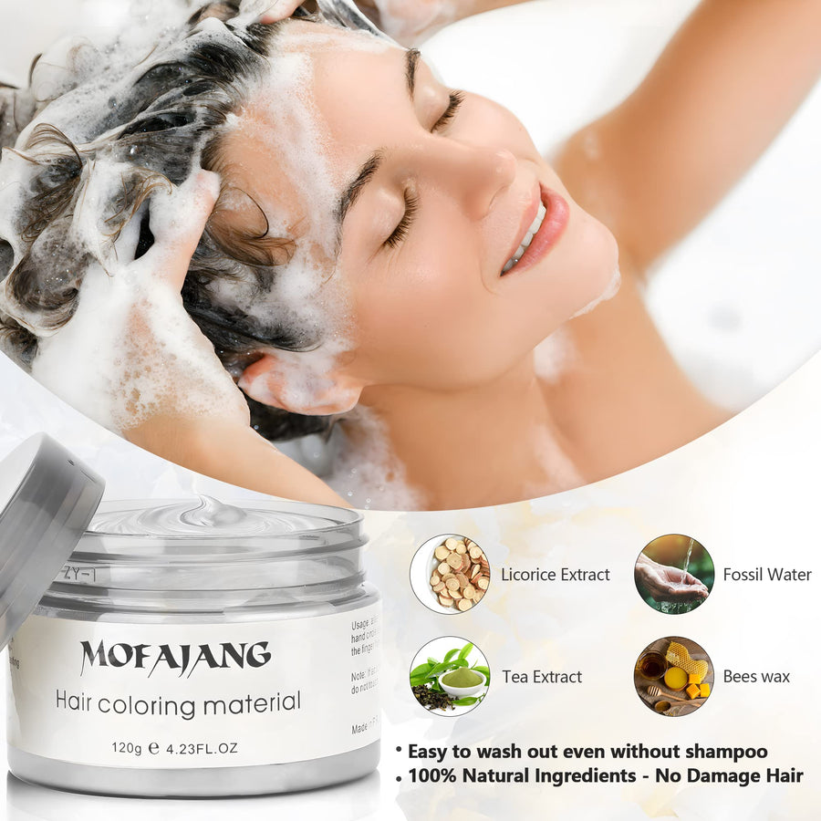 Halloween Green Temporary Hair Color Wax - 4.23 oz - Natural Instant Hair Dye for Party, Cosplay, Halloween, and Christmas Hairstyling