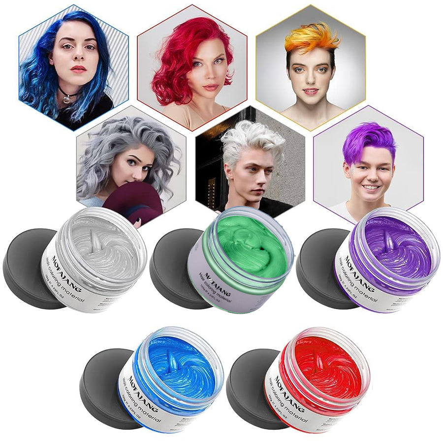 Halloween Green Temporary Hair Color Wax - 4.23 oz - Natural Instant Hair Dye for Party, Cosplay, Halloween, and Christmas Hairstyling